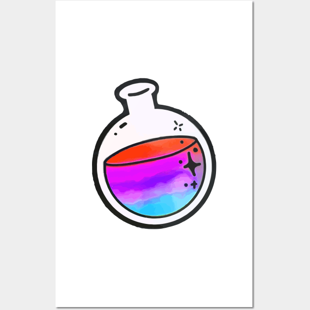 Colourful Round Bottom Flask Chemistry laboratory Wall Art by labstud